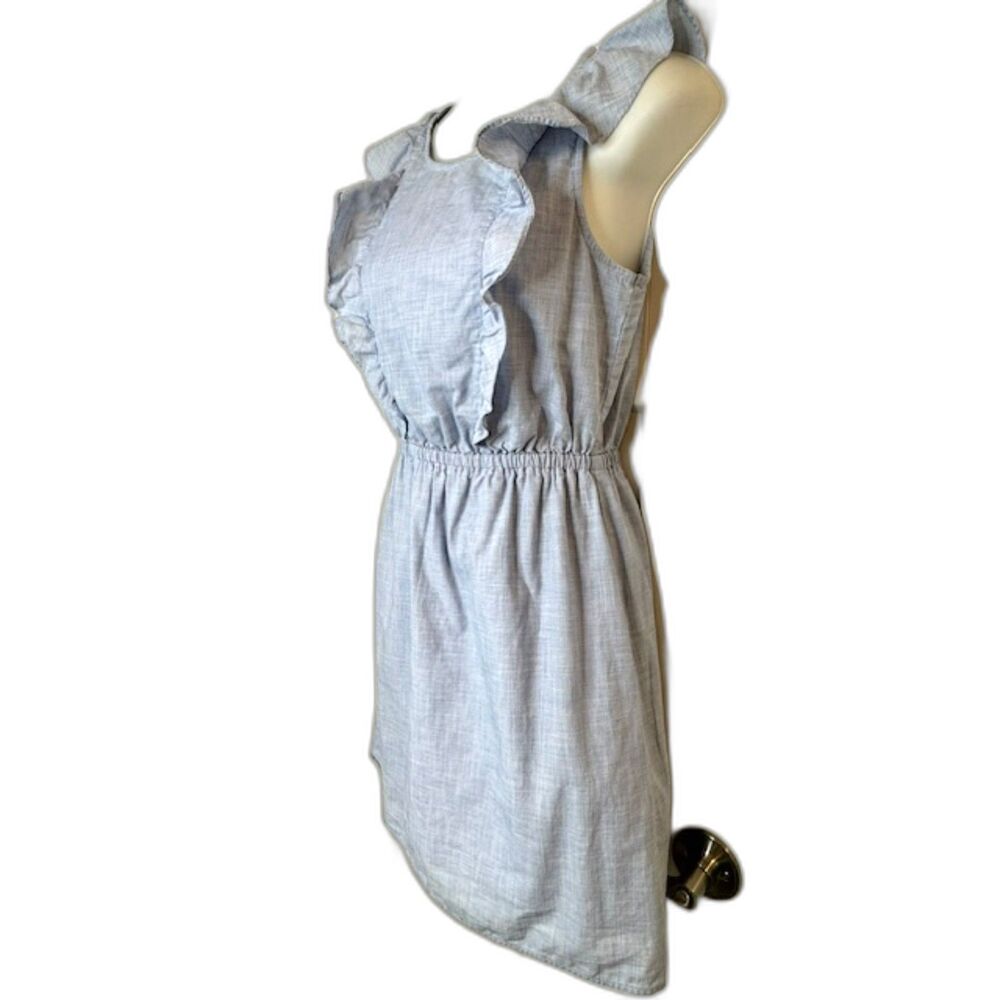 MADEWELL BELLFLOWER CHAMBRAY BLUE RUFFLE DRESS SIZE 00 NWOT - Picture 5 of 11
